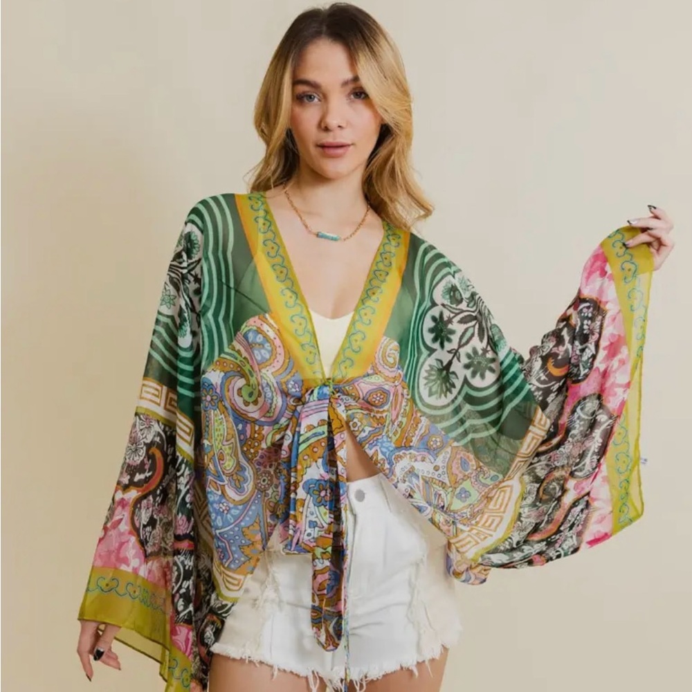 Colorful Bohemian Kimono Top